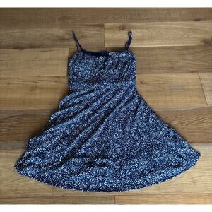 Emerald Sundae Navy Blue Ditsy Skater Dress Mini Sz XL